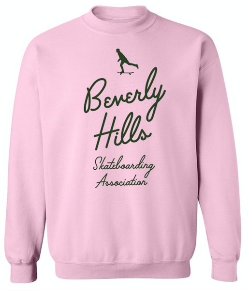 Pink Vanilla Green Atlanta Logo Baseball Sweatshirt