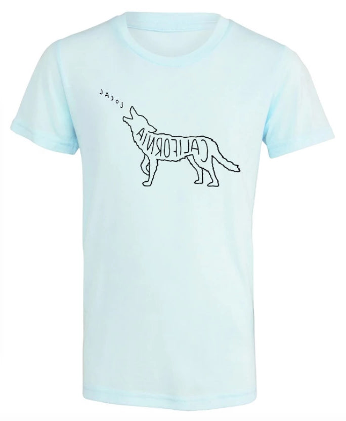 Call of the Coyote, Kids Tee - Ice Blue