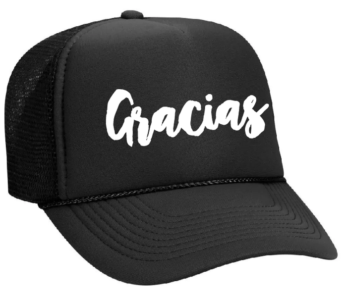 "Gracias" Black Trucker Hat