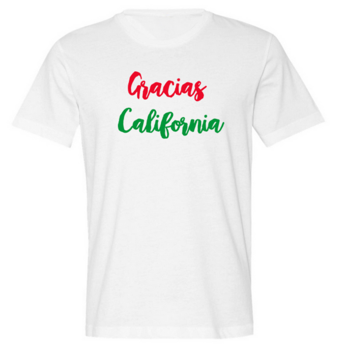 "Gracias California Classic Logo" Tee Red and Green