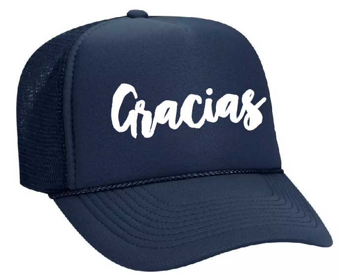 "Gracias" Navy Trucker Hat